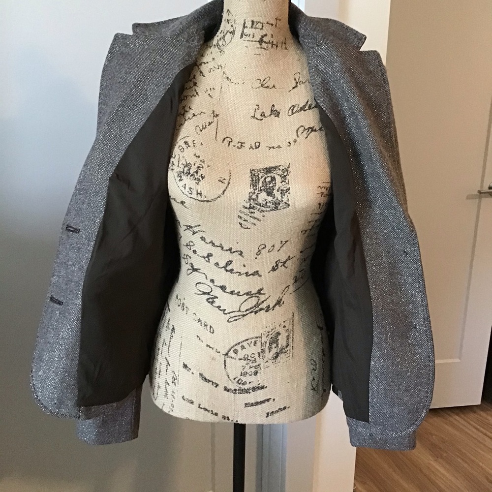 Liz Claiborne elbow patch metallic blazer SZ M - Picture 6 of 13